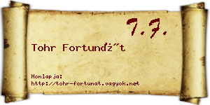Tohr Fortunát névjegykártya